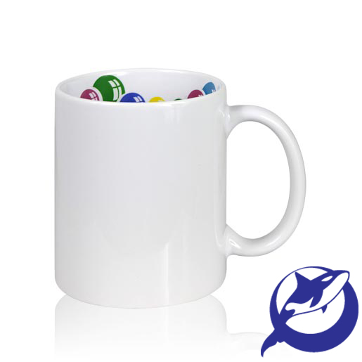 Кружка керамика белая принт внутри "С праздником!" 330мл