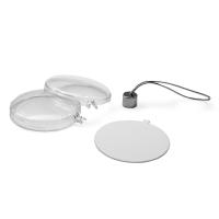 Шар плоский елочный пластик прозрачный (со вставкой для сублимации D 69мм) D73мм