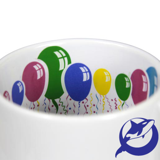 Кружка керамика белая принт внутри "С праздником!" 330мл