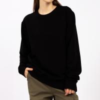 Лонгслив, футер, хлопок и пэ, черный, 56(3XL) 