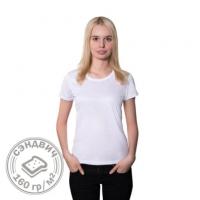 Футболка женская (О) сэндвич, хлопок и ПЭ, 160 г/м.кв., 42 (XS)