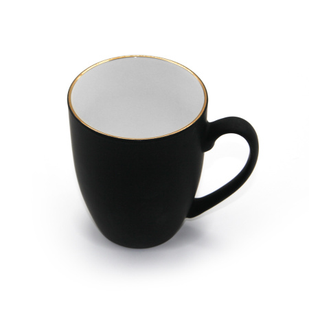 Кружка керамика SOFT-TOUCH зеркальное золото, 350мл