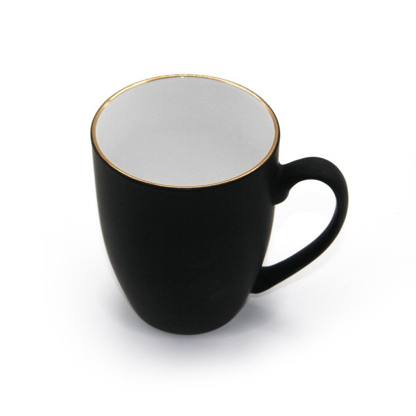 Кружка керамика SOFT-TOUCH зеркальное золото, 350мл