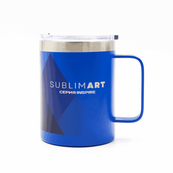 Кружка из нержавеющей стали, матовая синяя 300мл для УФ печати и гравировки