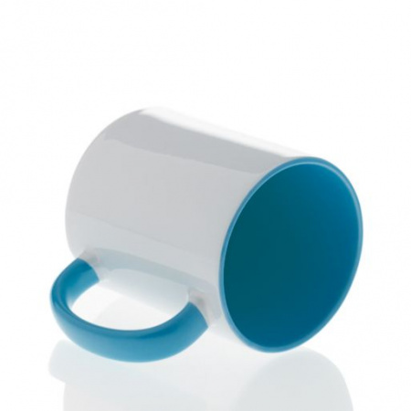 Кружка керамика белая, внутри и ручка синие стандарт 330мл