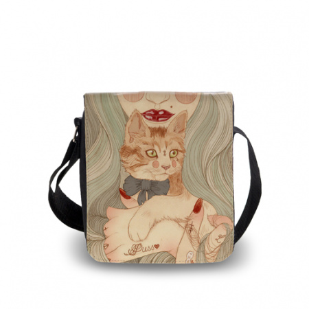 Сумка черная 280х285мм с клапаном для печати 313х245мм