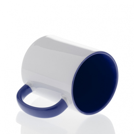 Кружка керамика белая, внутри и ручка лазурная стандарт 330мл