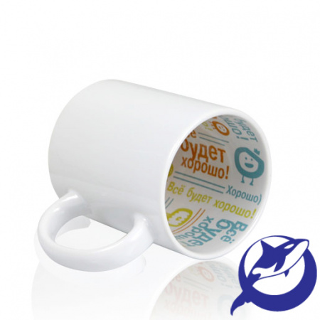 Кружка керамика белая принт внутри "Всё будет хорошо" 330мл