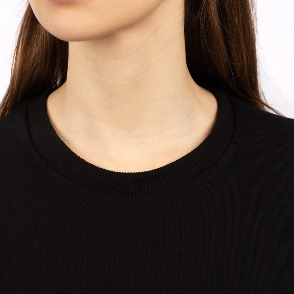 Лонгслив, футер, хлопок и пэ, черный, 56(3XL) 