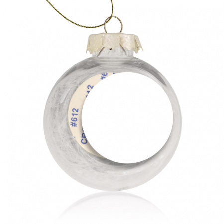 Шар елочный пластик прозрачный с красным наполнителем и вставкой для сублимации D38мм D60мм