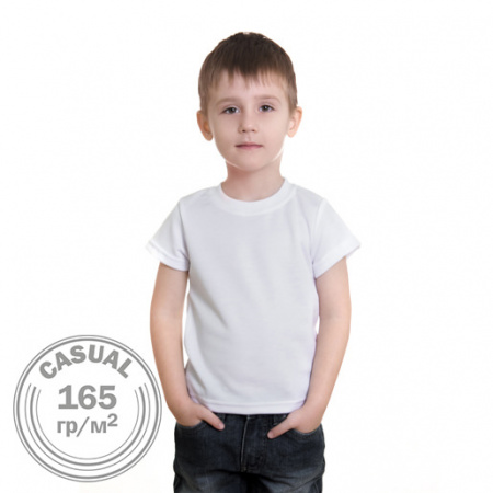 Футболка детская Casual 165 гр/м.кв, хлопок и полиэстер имитация хлопка, 34 (122-128)