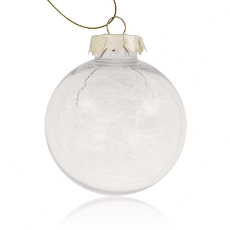 Шар елочный пластик прозрачный с красным наполнителем и вставкой для сублимации D38мм D60мм