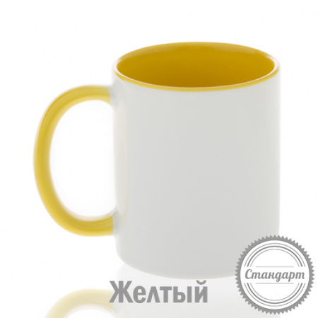 Кружка керамика белая, внутри и ручка синие стандарт 330мл