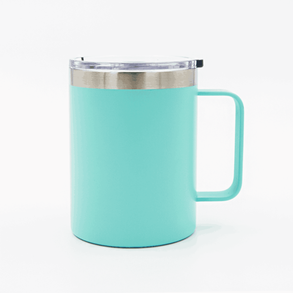 Кружка из нержавеющей стали, матовая, бирюзовая 300мл для УФ печати и гравировки