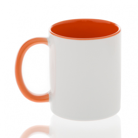 Кружка керамика белая, внутри и ручка синие стандарт 330мл