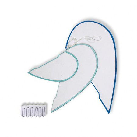 Набор помпонов в виде сердца голубой 3 штуки (h25, h20, h15см)