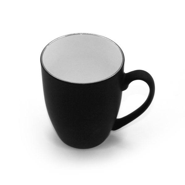 Кружка керамика SOFT-TOUCH зеркальное серебро, 350мл