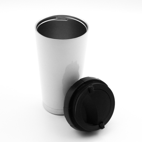 Термостакан металл с крышкой белый 480мл
