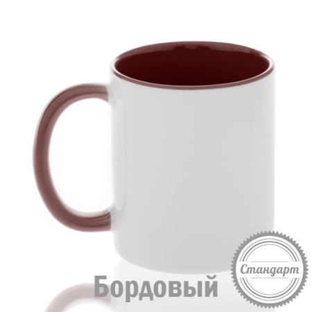 Кружка керамика белая, внутри и ручка синие стандарт 330мл