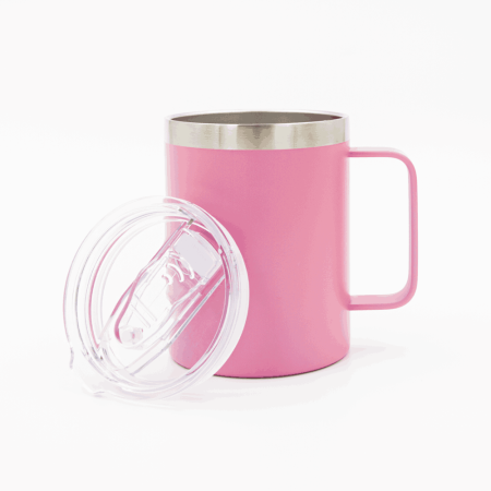 Кружка из нержавеющей стали, матовая розовая 300мл для УФ печати и гравировки