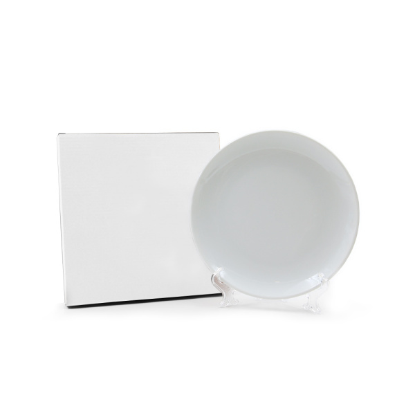 Тарелка фарфор белая для 3D 250 мм (10"), в инд. упаковке, с подставкой и подвесом