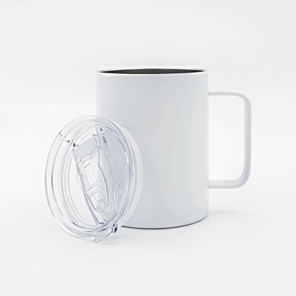 Кружка из нержавеющей стали, матовая белая 300мл для УФ печати и гравировки