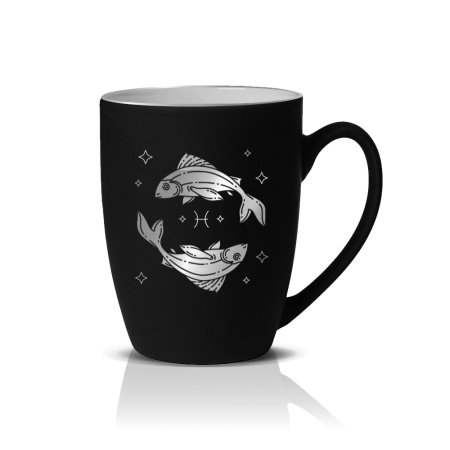 Кружка керамика SOFT-TOUCH зеркальное серебро, 350мл