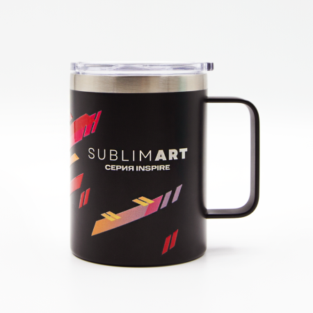 Кружка из нержавеющей стали, матовая черная 300мл для УФ печати и гравировки