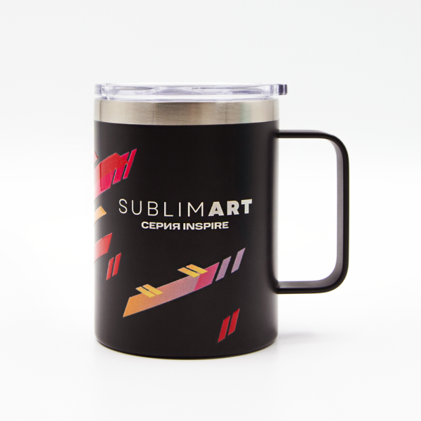 Кружка из нержавеющей стали, матовая черная 300мл для УФ печати и гравировки