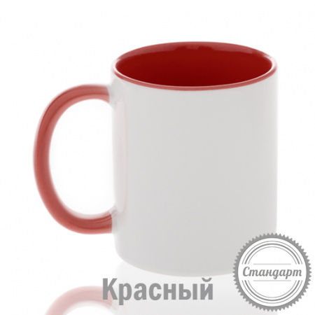 Кружка керамика белая, внутри и ручка синие стандарт 330мл