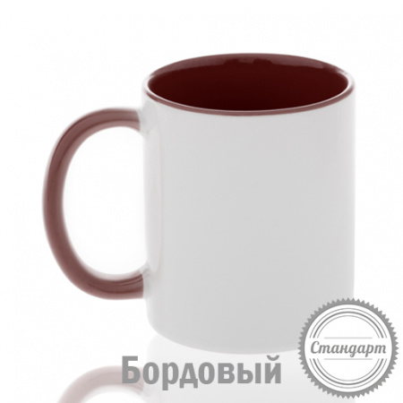 Кружка керамика белая, внутри и ручка синие стандарт 330мл