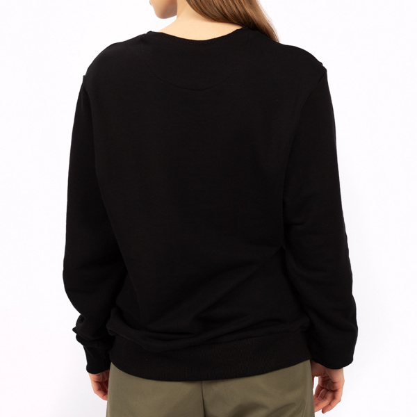 Лонгслив, футер, хлопок и пэ, черный, 54(2XL)