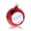 Шар елочный стекло красный (со вставкой для сублимации D51мм) D80мм