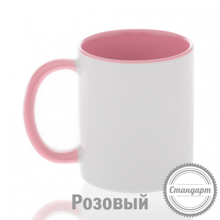 Кружка керамика белая, внутри и ручка синие стандарт 330мл