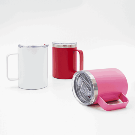 Кружка из нержавеющей стали, матовая розовая 300мл для УФ печати и гравировки