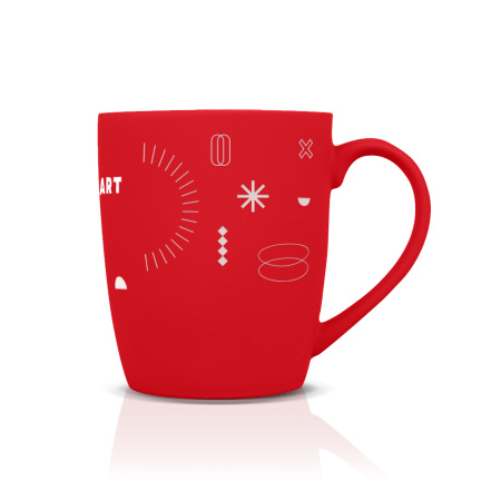 Кружка керамика SOFT-TOUCH красная, 350мл
